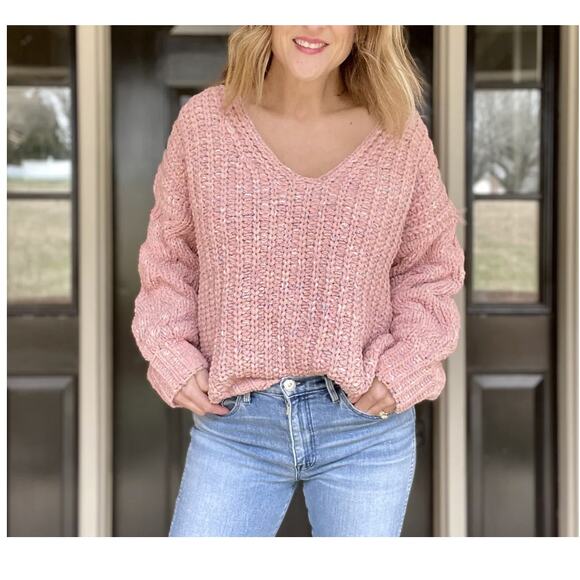 POL Sweaters - Pink Cable Sweater